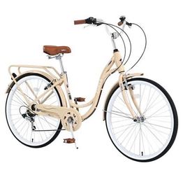 New Beach Cruiser Bike 26 inch Low Step - Through Bike Elegant Ladies Bike 7 Speed V - Brake