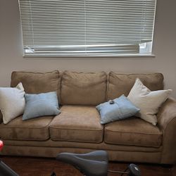 Brown Couch With Matching Love Seat. 