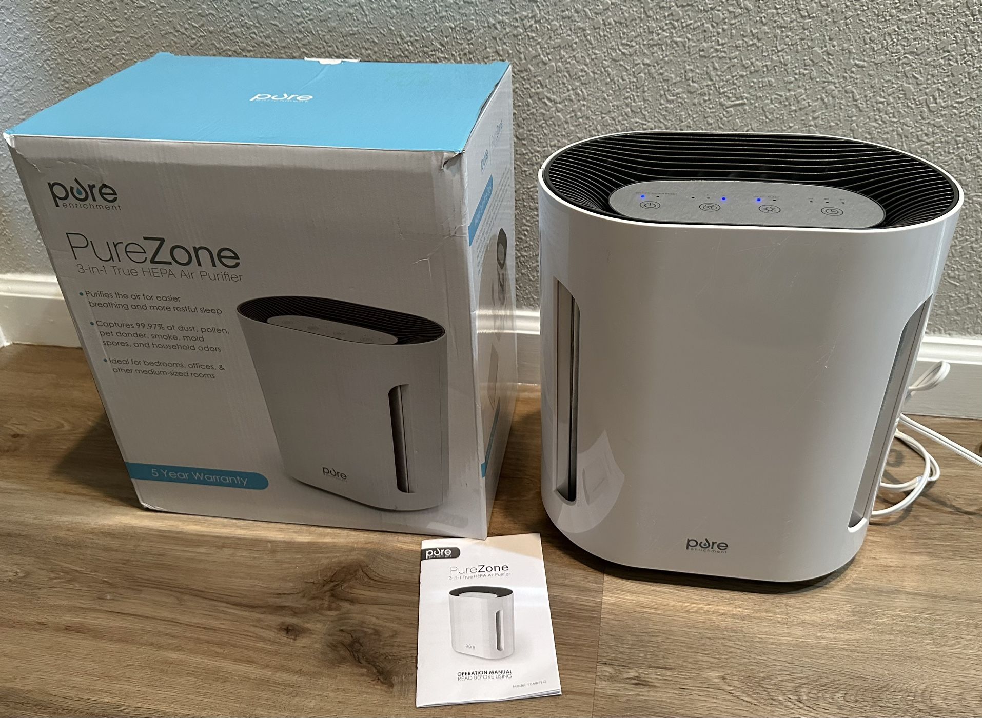 Pure Enrichment PureZone 3 In 1 True HEPA Air Purifier