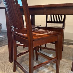 Solid Wood Counter Height Dining Table/Chairs