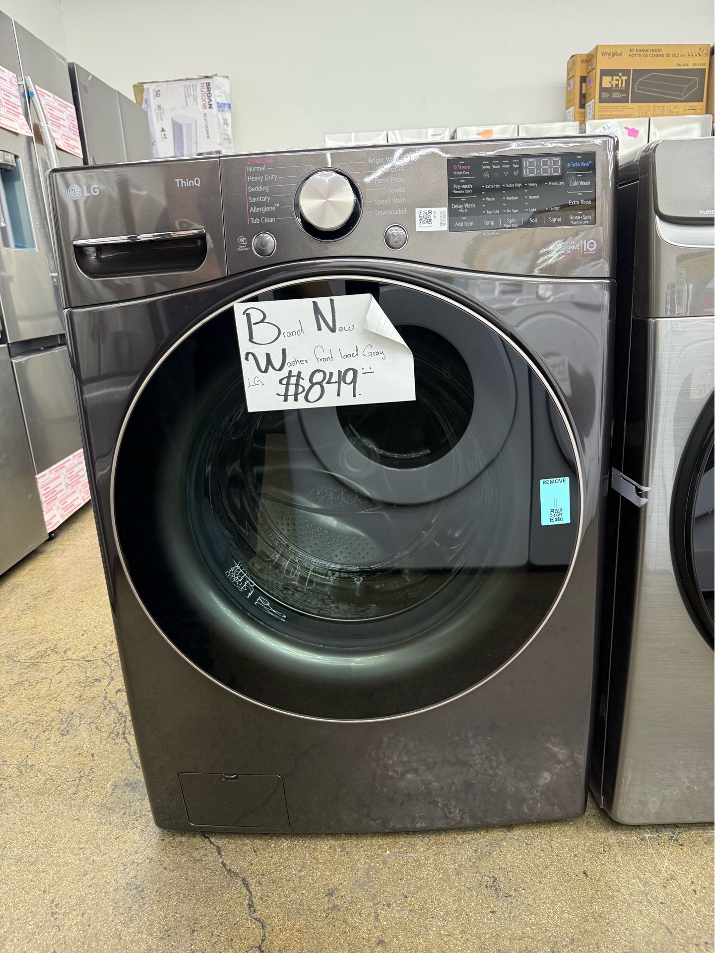 New open box LG Stainless Steel front load washer