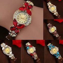 Fashion Women's Watch Crystal Rhinestone Butterfly Bracelet Quartz Wrist Watches