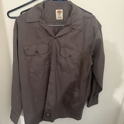 Dickie’s Men’s Flex Long Sleeve Work Shirt Gray Size Large