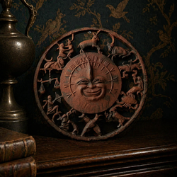 Round Sun or Sundial iron hanging decor