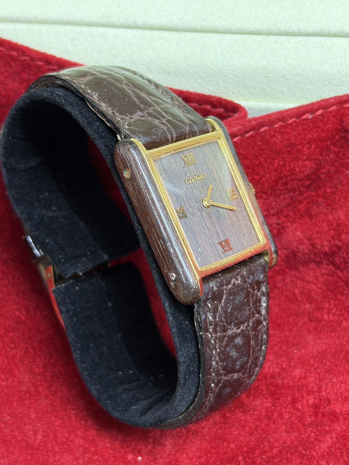 Cartier Tank Vermeil Palissandre de Rio *Rare* Wood Ref. 20611