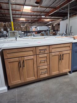 Oakwood 60" Double Bathroom Vanity with White Top