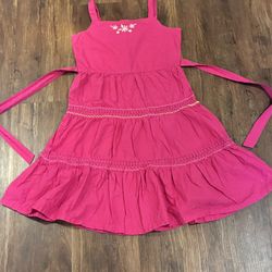 Blueberi Boulevard Girl’s 12 Pink Tiered Dress Floral Embroidery Crochet Trim 