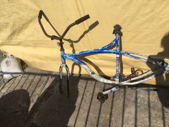 Beach cruiser bicycle frame and handle bars