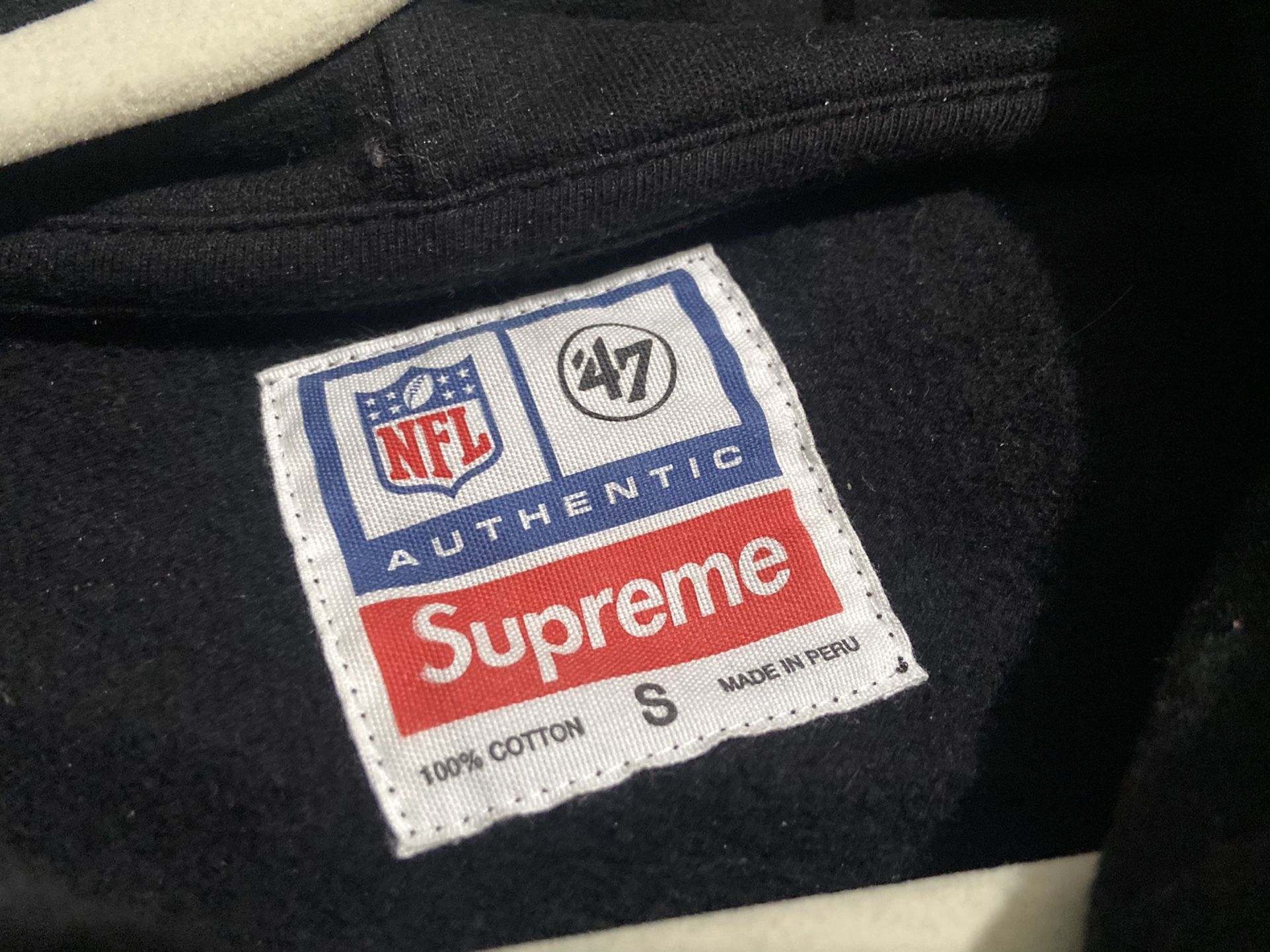 Supreme x Raiders x '47 Hooded Sweatshirt Black - Size Medium