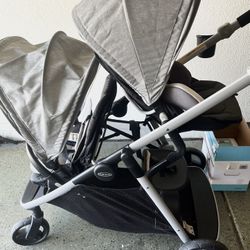 Graco Ready2Grow LX 2.0 Double Stroller Features Bench Seat and Standing Platform Options, Clark