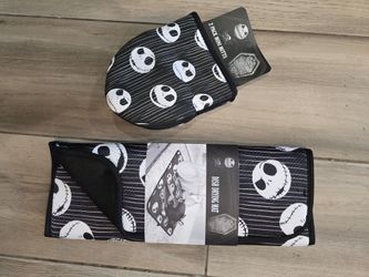 NEW Nightmare Before Christmas pot holder mitts and Dish Drying Mat