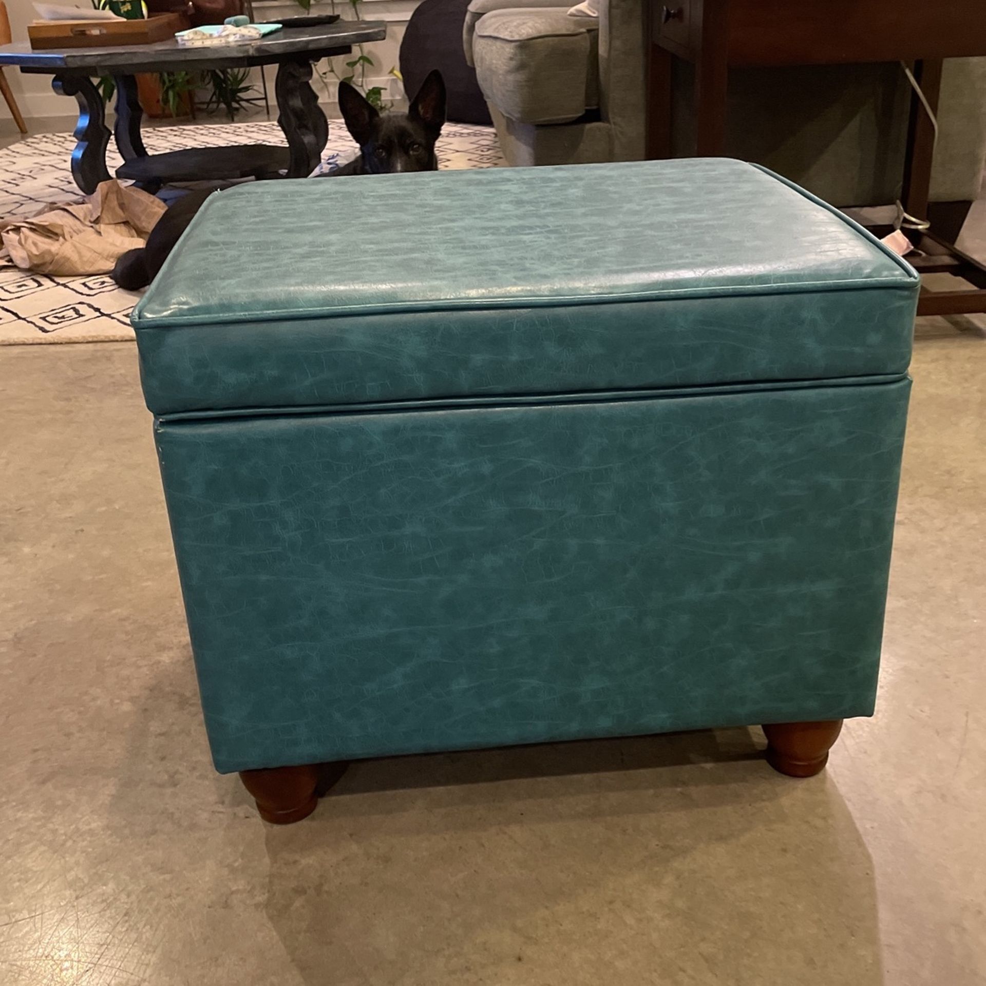 Teal Ottoman With Storage