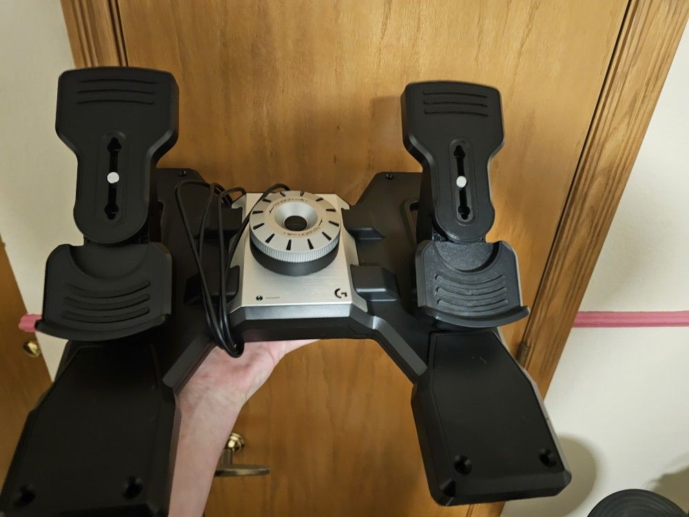 Logitech Hotas Flight Stick And Mounts For Desk