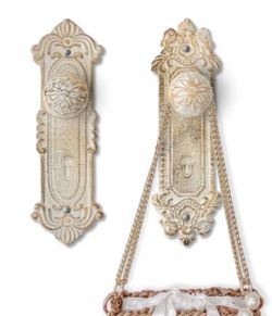 Rustic White Cast Iron Door Knob Wall Hooks, Set of 2