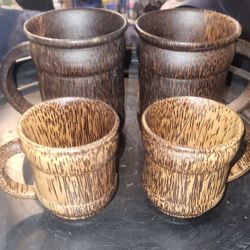 Handmade Mug and Tea wooden palm cups