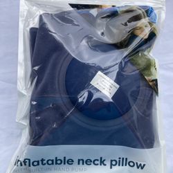 Inflatable Travel Neck Pillow With Built In Hand Pump