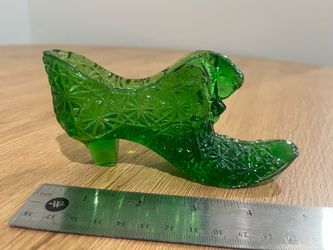 Vintage Emerald Green Glass Slipper