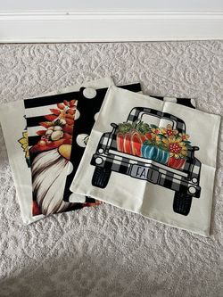 DESIHOM Fall Decor Throw Pillow Covers 18x18 Set of 4 Fall Decorations for Home Thanksgiving Autumn Pumpkin Truck Pillow Covers Fall Outdoor Couch Dec