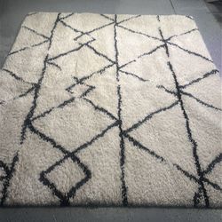 8 x 10  Beige and black striped rug