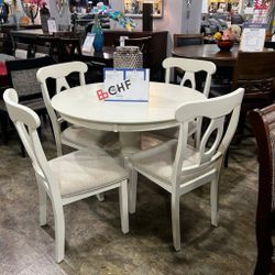 5 Piece Wooden Top Round Dining Table Set  - Limited Time Offer 