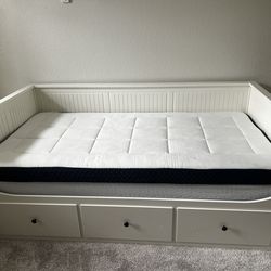 Twin storage bed with mattress and box spring