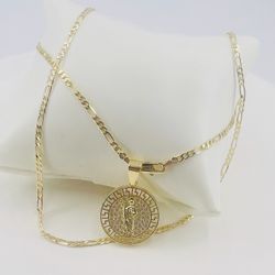Collar San Judas Baño Orò  18k/Saint Jude  Necklace 18k Italian Gold Plated