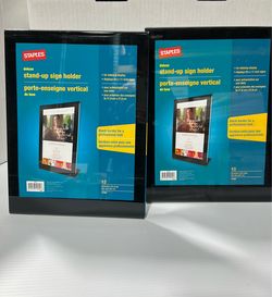 2 set of 9.5" x 12 5/8 " Sign Holder Countertop Clear Window with Elegant Black Border Slant Back Ad Photo Flyer Sign Literature Frame Flyer Memo Hour
