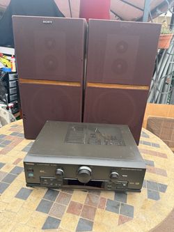 Technics receiver and Sony speakers