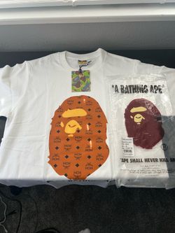 Mcm brown and white bape