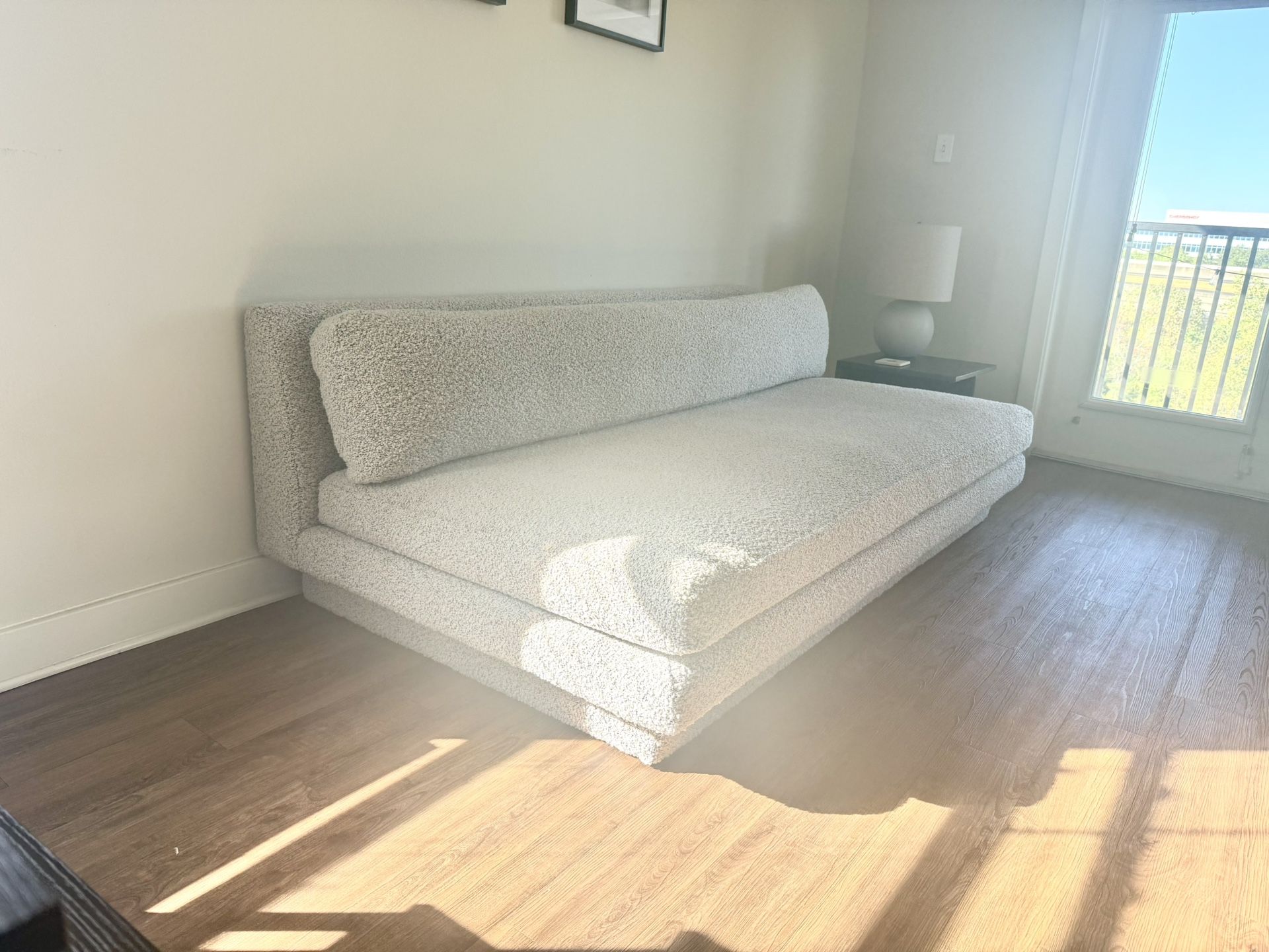 CB2 Armless  Boucle Sofa