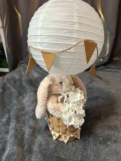 Baby Nursery Hot Air Balloon Bunny Decor – Handmade
