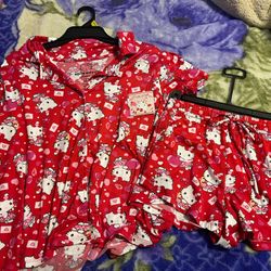 Hello Kitty Women Valentines Pajamas Size Large