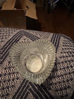 Clear Glass Ribbed Candle Holder