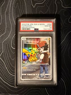2019 POKEMON JAPANESE SUN & MOON DREAM LEAGUE #054 FULL ART/PIKACHU PSA 10