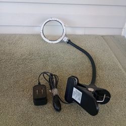 LightView Flex Magnifying Desk Lamp, 1.75X Light Magnifier, Adjustable Magnifyin