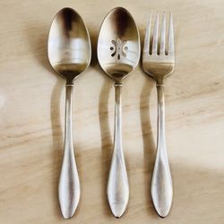 3pc ONEIDA Jackson Serving Set Stainless 18/10 Plain Satin Frost Flatware
