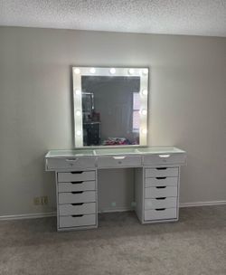 White makeup vanity