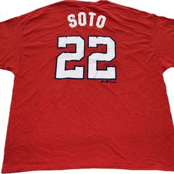 Majestic Washington Nationals Juan Soto #22 Red Jersey T Shirt Men’s 3XL New