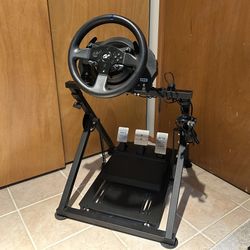 Thrustmaster T300RS Racing Simulator Steering Wheel With OMEGA GT Foldable Stand 