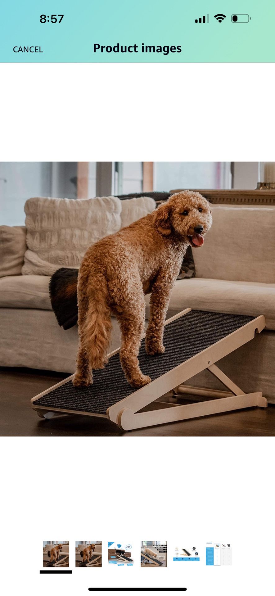 Pawnotch USA Made Adjustable Dog Ramp For All Dogs And Cats - Dog Ramp For Couch Or Bed With Paw Tra