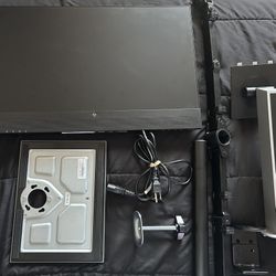 HP Monitor + Desk Stand/Base, Stand w/ 2 Monitor Holder, Cable) 