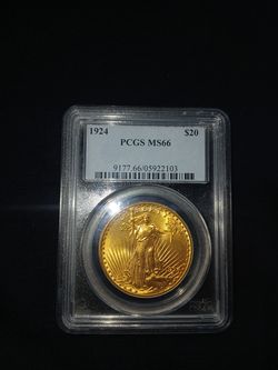 Pre 33 Gold. St. Gaudens Double Eagle PCGS MS 66. 1924