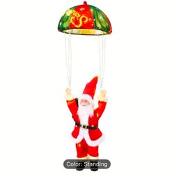 Christmas Decoration, Hanging Parachute Santa Claus Light 23.6", Unique Holiday Decor Ornaments, 16.5ft Wire Plug 8 Lighting Modes Lighted Santa 