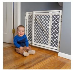 (NEW) Toddleroo by North States - Stairway Secure Baby Gate: Plastic Baby Gate for Stairs & Doorways