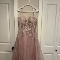 Rose Gold Prom Dress 
