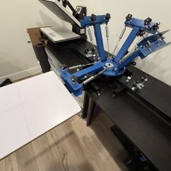 Screen printing machine with Screens And Lamp