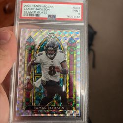 Lamar Jackson PSA 9 Stained Glass