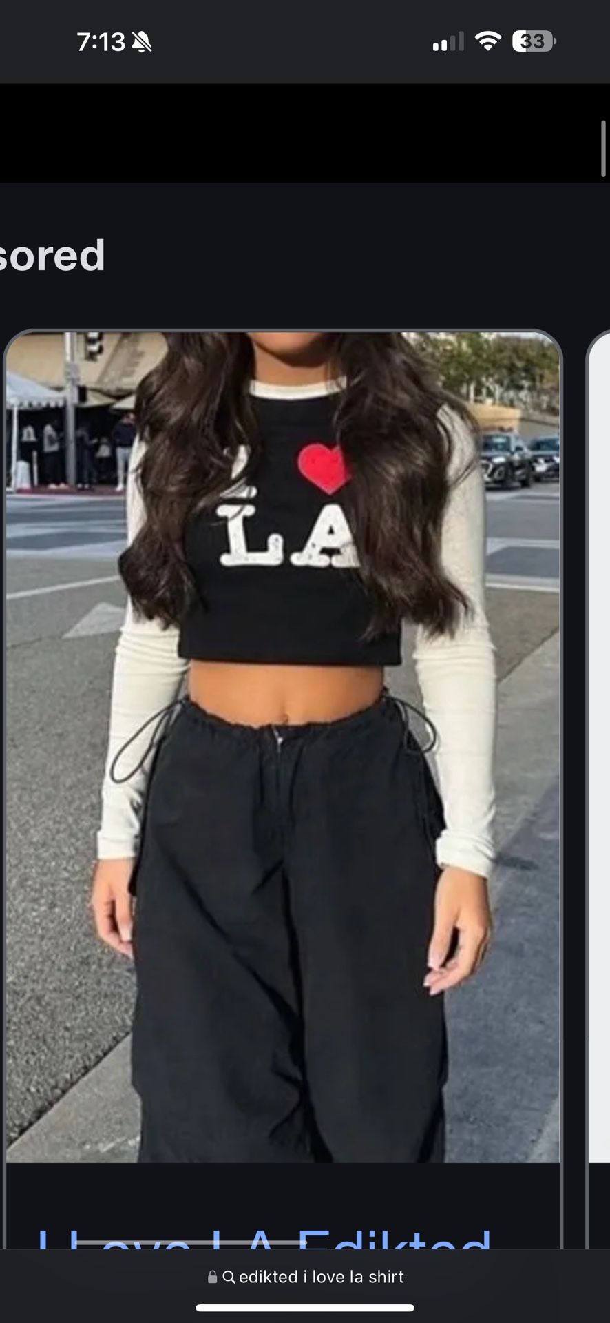 Edikted “I Love LA” crop top