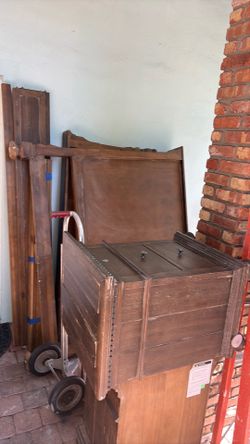 Free real wood Queen Bedroom set. Complete but no mattress.