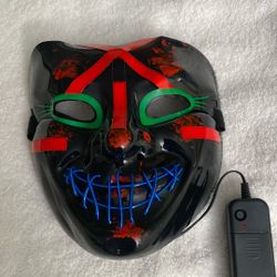 Scary Halloween Light up/ Flashing Up Mask